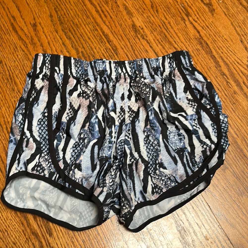 Calvin Klein Black, White & Gray Patterned‎ Athletic Shorts